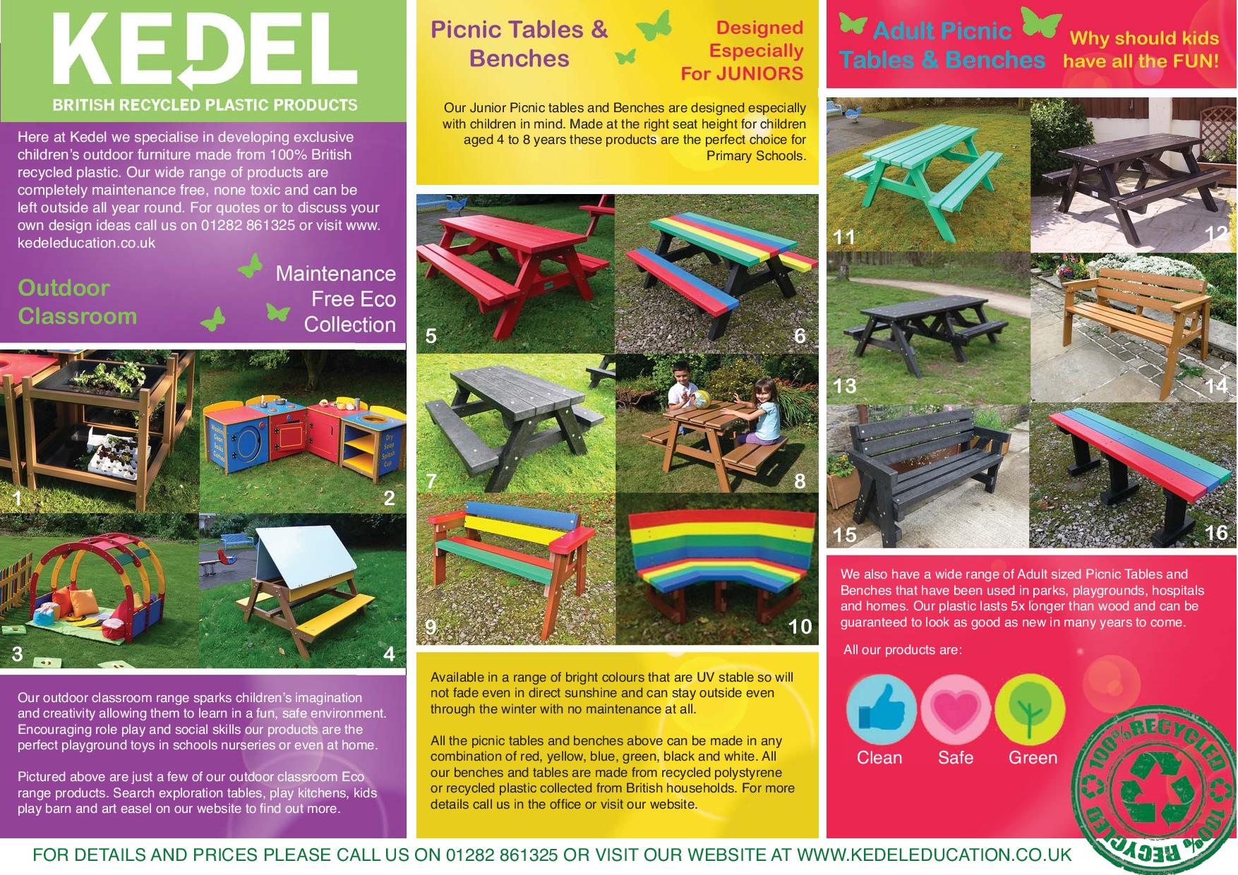 Recycled plastic for education - key advantages leaflet